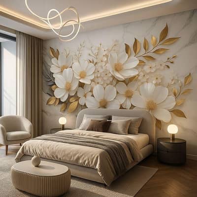 3D Wallpaper | 3D Flex Wall | Canvas Sheet | Office Wall | Vinyl