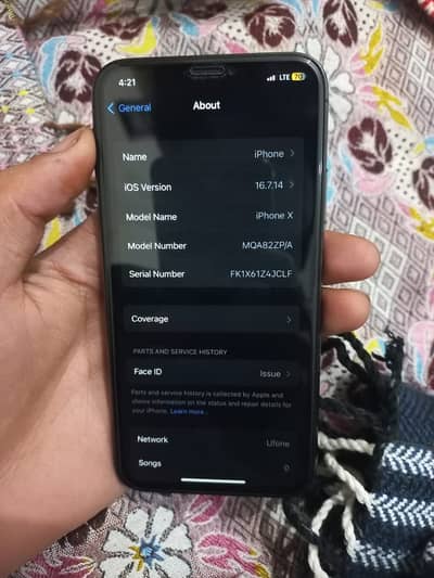 iphone x official pta urjent sale