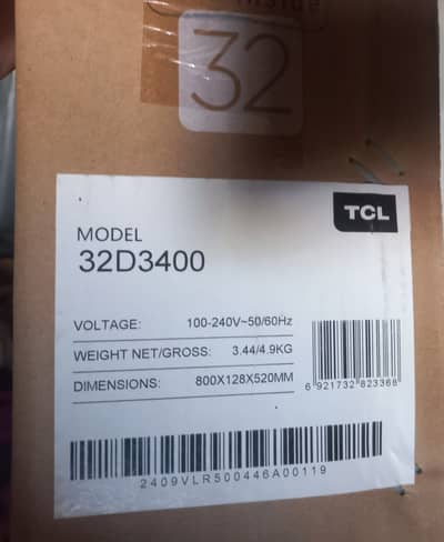TCL original 32 inch mode 32d3400 border less just 2 month used