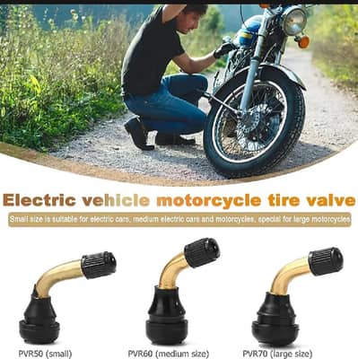 1pcs Bike ev Tubeless Tyre Valve Electric Scooty nozzle PVR70,