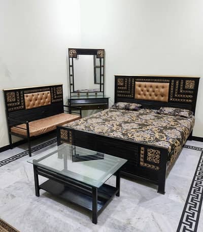 Premium 4-Piece Iron Bedroom Set with Master MoltyFoam Spring Mattress