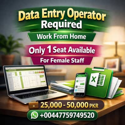 Urgent Hiring Excel Data Entery Job  [Work From Home]