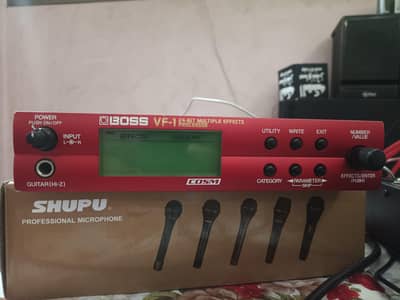 MACKIE  12 channel mixer and BOSS VF1 Effecter and original Shupu mic