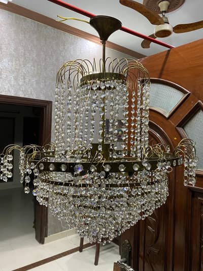 Crystal Chandelier Fanoos Brass full metal very premium