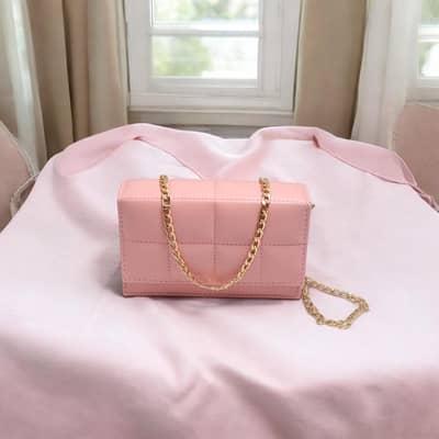 Pink PU Leather Crossbody Bag for Girls