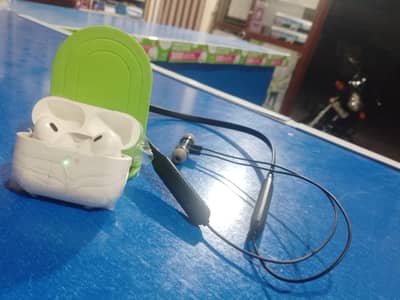 branded andnew airpords and neck band