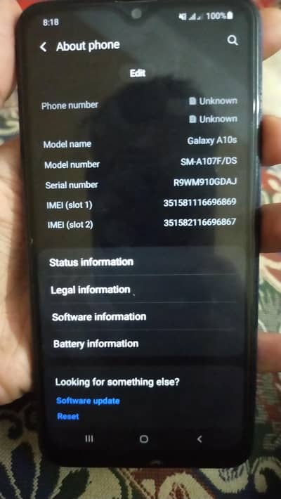 Samsung A10s Fresh Condition