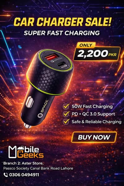 space 50watt pd quick charge car 2200
