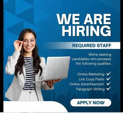 Office & Online Work Jobs Available – Male/Female (Lahore)