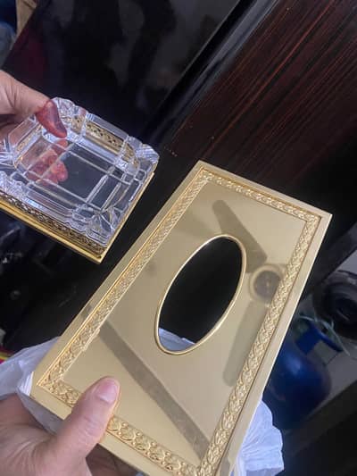 gold plated tissue box