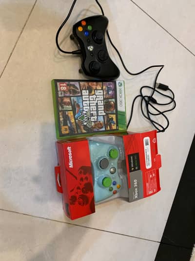 Xbox 360 Console – 2 Controllers, 24 Games + GTA V Included+ 25GB9