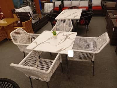 CAFE'S RESTAURANT OUTDOOR RATTAN CANVAS FURNITURE AVAILABLE FOR SALE