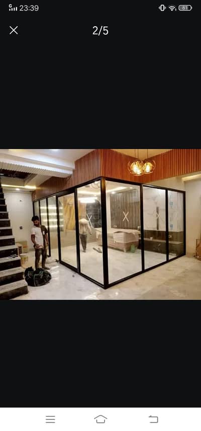 Glass Sliding Doors, Aluminum windows, partitions & Repairing works