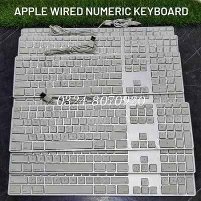 Apple A1243 Wired Aluminum Keyboard With Numeric Keyboard & 2 USB Port
