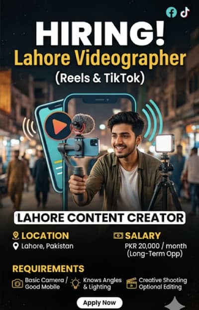 I am looking for a videographer lahore