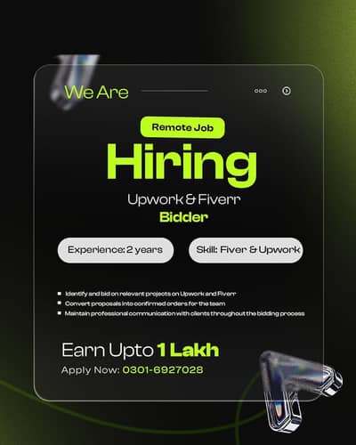 Upwork and Fiverr Bidder Remote Job