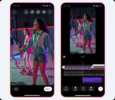 Tiktok and reel editor