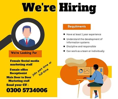 Female office receptionist or marketing staff