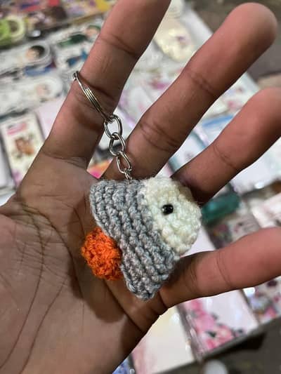 handmade wool keychain