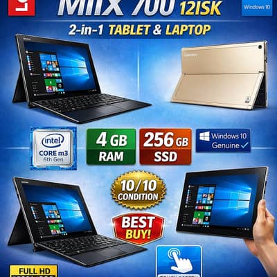 Lenovo Miix 700 12ISK M3 6th Gen 8/256 Windows Tablet + Laptop