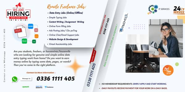 Assignment Job / Part Time Full Time Job / Job for male and female