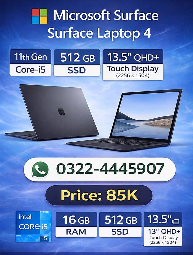 Microsoft Surface Laptop 4 i5 11th Gen 16GB RAM 512GB SSD - Laptops ...