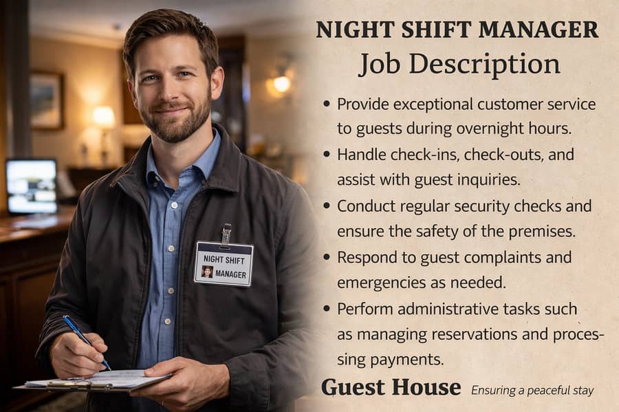 Full time night shift manager - Hotels & Tourism Jobs - 1112504422