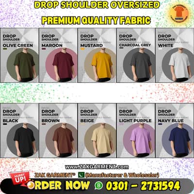 Drop Shoulder Basic Plain Solid Color Cotton Jersey T Shirts Unisex