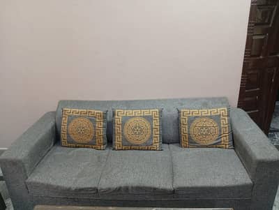 Grey sofa set with 6 cushions