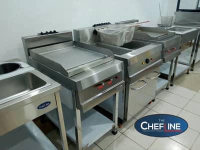 Deep Fryer,  Hot plate,  ss Hood,  ducting,  table,  pizzaoven