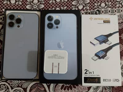 iPhone 13 Pro Max Box pack 128GB with charger Cover  Storage: 128GB