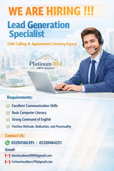 Calling Agents Required | CSR Jobs | Male Jobs in Lahore