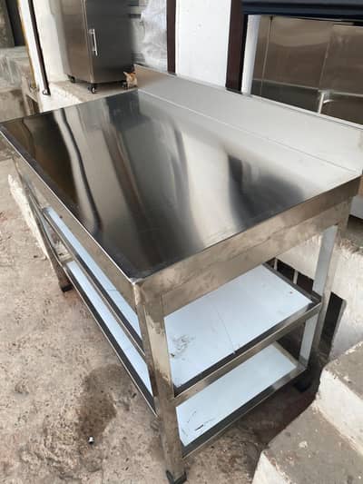 stainless steel sandwich prep table salad bar breading table