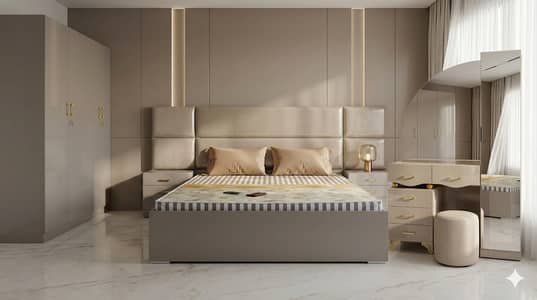 Double bed / bed set / wooden bed / bedroom set / Furniture