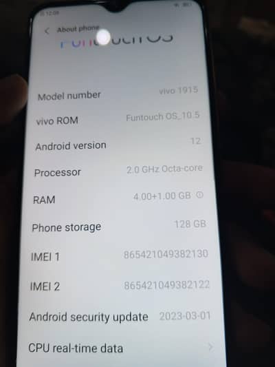 Vivo Y19 (1915) | 4GB RAM 128GB ROM | Neat & Clean Condition