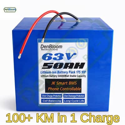 17S 63V Lithium Battery 100+ Kilometers in One Charge.