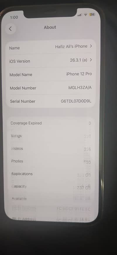 I wan to sell i phone 12 pro official PTA