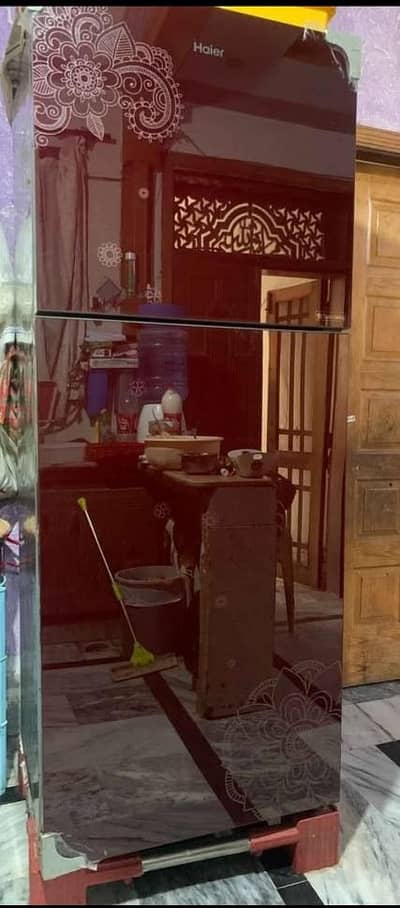 haier glass door hrf 385 excellent working condition