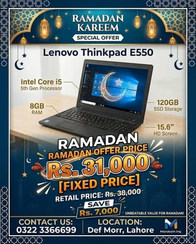 Lenovo Core i5 5th Gen 8gb 120gb SSD 15.6 Num Pad | Fixed Price Offer