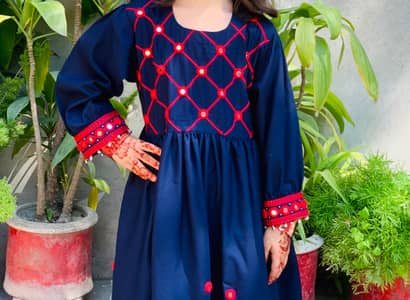 Designer Handmade Sheesha Work Dress – Cultural Kids Wear”