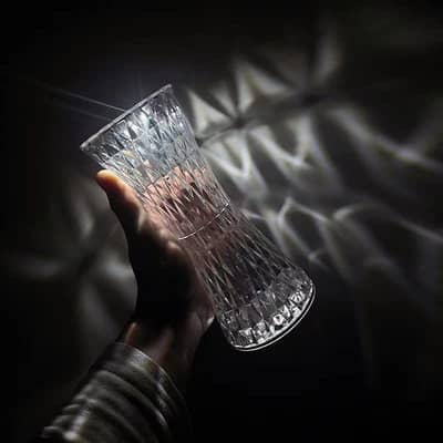 Rechargeable Crystal Table Lamp with 16 Colors Touch Control