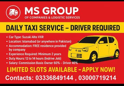 Driver for Indrive Islamabad required