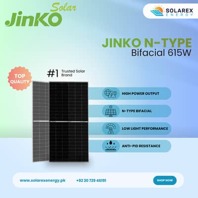 JINKO 615W | 620W N-type Bi-Facial Solar Panel | Tier 1