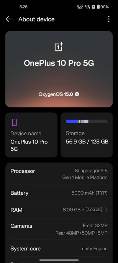 OnePlus 10 Pro 5G (Snapdragon 8Gen 1)