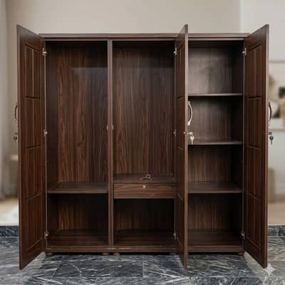 3-Door Wooden Wardrobe Set