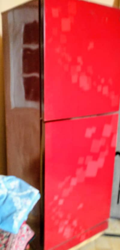 Red color fridge