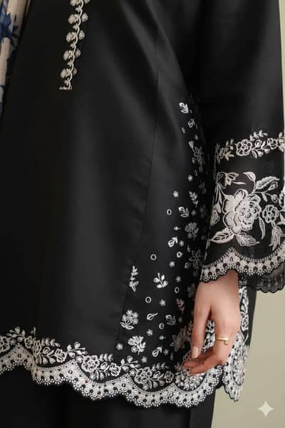 3pcs women unstitched  embroidered suit