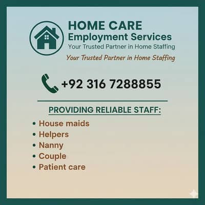 Maids / House Maids / cook / House chef / Baby Sitter maid available