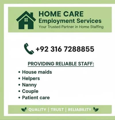 Maids / House Maids / cook / House chef / Baby Sitter maid available