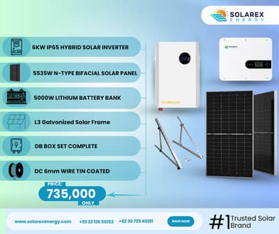 6KW Hybrid | IP65 Rated | 620W Solar Panel | Complete System